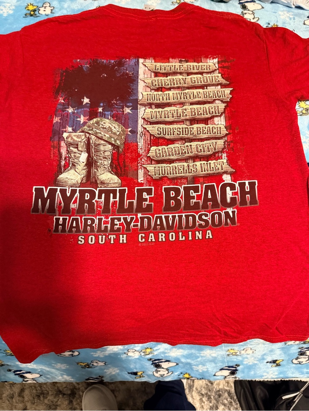 Harley-Davidson Red Crew Neck Tee - Picture 2 of 3